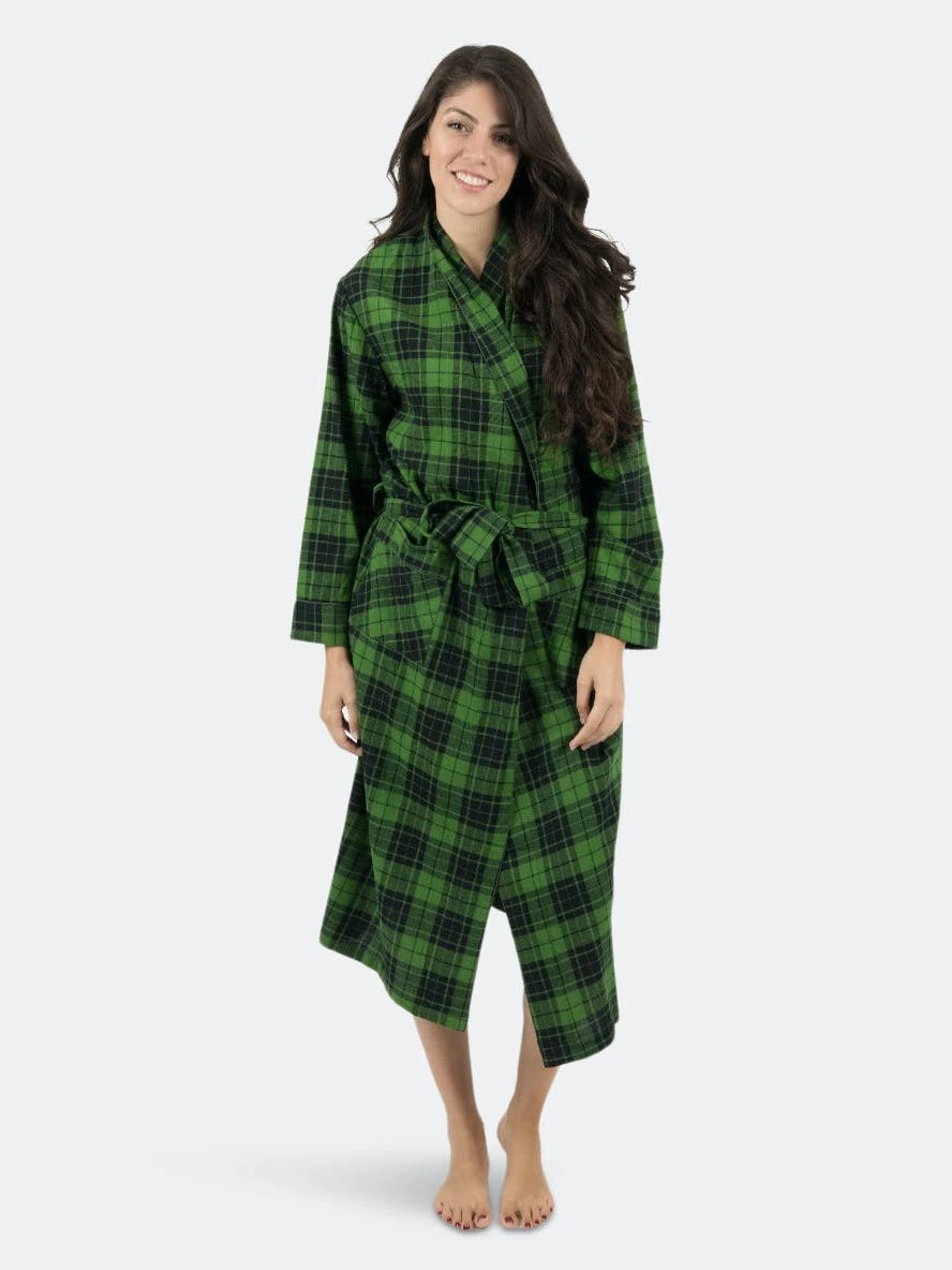 Leveret Womens Flannel Robe 5 Leveret Womens Flannel Robe - Image 3