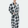 Leveret Mens Plaid & Print Flannel Robe -Enchante Home-shop M00192692026199 1357806058