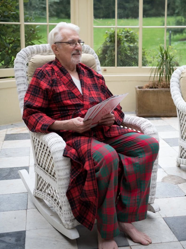 Leveret Mens Plaid & Print Flannel Robe 6 Leveret Mens Plaid & Print Flannel Robe - Image 4