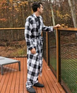 Leveret Mens Plaid & Print Flannel Robe 13 Leveret Mens Plaid & Print Flannel Robe -Enchante Home-shop M00192692026199 2987649530