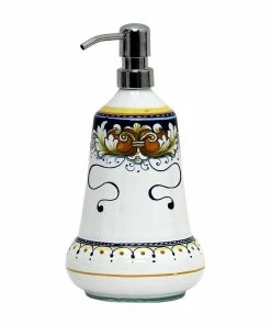 Artistica - Deruta Of Italy Of Italy Deruta Foglie: Liquid Soap/Lotion Dispenser With Chrome Pump (Large 26 OZ)