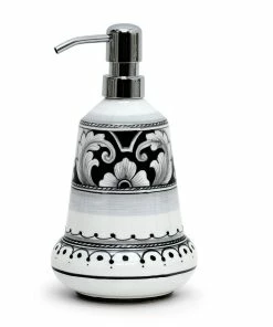 Artistica - Deruta Of Italy Of Italy Deruta Vario Nero: Liquid Soap/Lotion Dispenser With Chrome Pump (Medium 20 OZ)