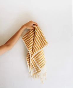 BEACH HAUS Dotted Turkish Hand Towel - Gold