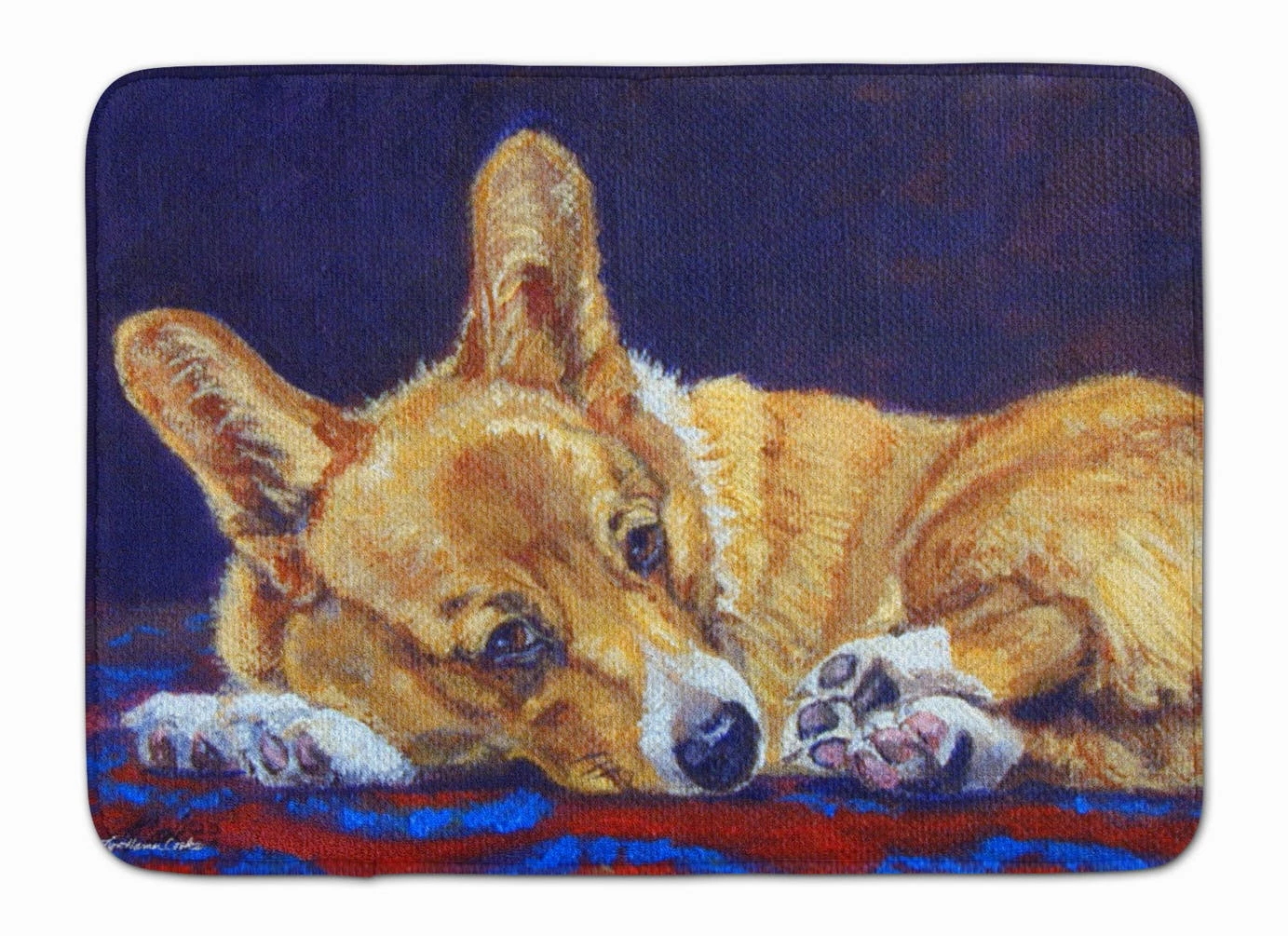 Caroline's Treasures 19 In X 27 In Corgi Blue Lonesome Machine Washable Memory Foam Mat 3 Caroline's Treasures 19 In X 27 In Corgi Blue Lonesome Machine Washable Memory Foam Mat
