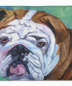 Caroline's Treasures 19 In X 27 In Admiral The English Bulldog Machine Washable Memory Foam Mat