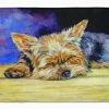 Caroline's Treasures 19 In X 27 In Yorkie Taking A Nap Machine Washable Memory Foam Mat