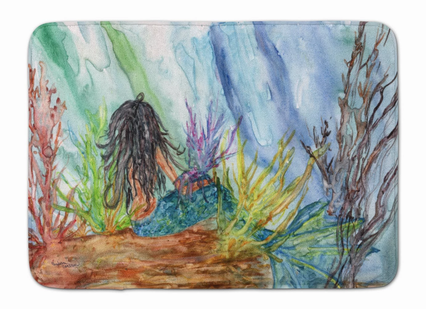 Caroline's Treasures 19 In X 27 In Black Haired Mermaid Water Fantasy Machine Washable Memory Foam Mat 3 Caroline's Treasures 19 In X 27 In Black Haired Mermaid Water Fantasy Machine Washable Memory Foam Mat