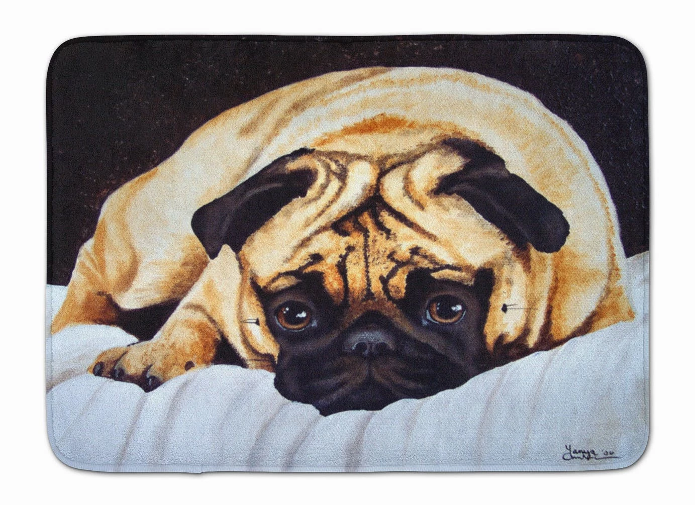 Caroline's Treasures 19 In X 27 In Fred The Pug Machine Washable Memory Foam Mat 3 Caroline's Treasures 19 In X 27 In Fred The Pug Machine Washable Memory Foam Mat