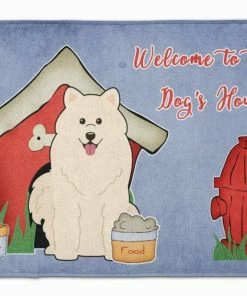 Caroline's Treasures 19 In X 27 In Dog House Collection Samoyed Machine Washable Memory Foam Mat
