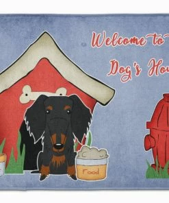 Caroline's Treasures 19 In X 27 In Dog House Collection Wire Haired Dachshund Black Tan Machine Washable Memory Foam Mat