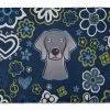 Caroline's Treasures 19 In X 27 In Blue Flowers Weimaraner Machine Washable Memory Foam Mat