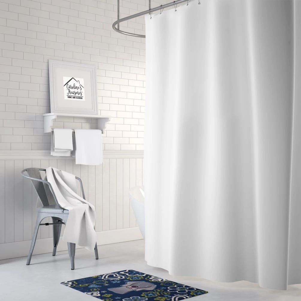 Caroline's Treasures 19 In X 27 In Blue Flowers Weimaraner Machine Washable Memory Foam Mat 4 Caroline's Treasures 19 In X 27 In Blue Flowers Weimaraner Machine Washable Memory Foam Mat - Image 2