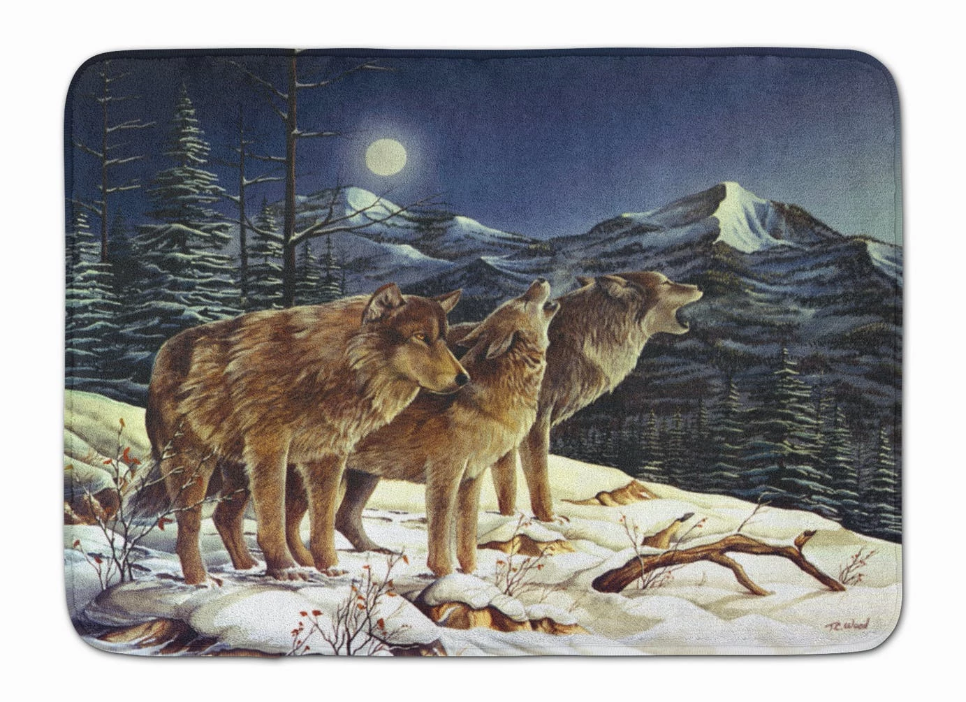 Caroline's Treasures 19 In X 27 In Wolf Wolves Crying At The Moon Machine Washable Memory Foam Mat 3 Caroline's Treasures 19 In X 27 In Wolf Wolves Crying At The Moon Machine Washable Memory Foam Mat