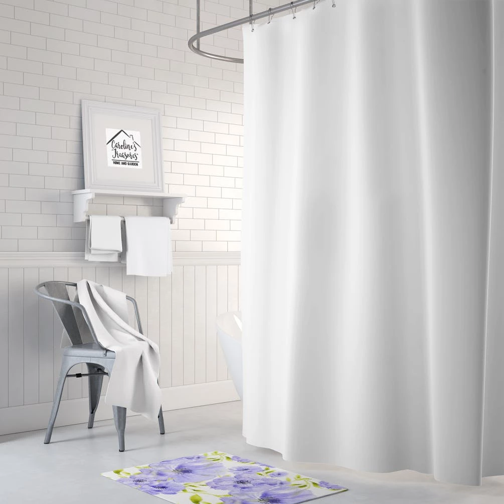 Caroline's Treasures 19 In X 27 In Watercolor Blue Flowers Machine Washable Memory Foam Mat 4 Caroline's Treasures 19 In X 27 In Watercolor Blue Flowers Machine Washable Memory Foam Mat - Image 2