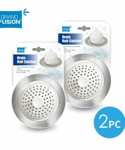 Grand Fusion Housewares Drain Hair Catcher For Shower & Tub - 2 Pack Set