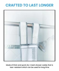 Grand Fusion Housewares Ging Mesh Shower Caddy With 7 Pockets -Enchante Home-shop M00647166280305 165194689