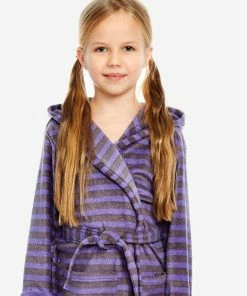 Leveret Kids Fleece Stripes Hooded Robe -Enchante Home-shop M00712324392821 1068632145
