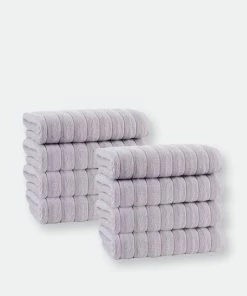 Enchante Home Vague Turkish Cotton 8 Pcs Hand Towels