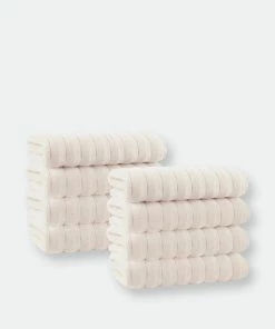 Enchante Home Vague Turkish Cotton 8 Pcs Wash Towels