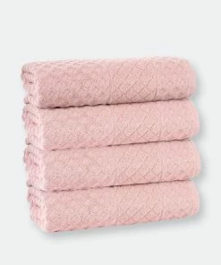 Enchante Home Glossy Turkish Cotton 4 Pcs Bath Towels