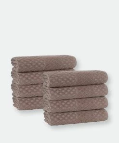 Enchante Home Glossy Turkish Cotton 8 Pcs Hand Towels