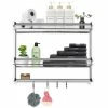 Cheer Collection Wall Mounted Shower Caddy And Towel Hooks -Enchante Home-shop M00810026177996 2727361167