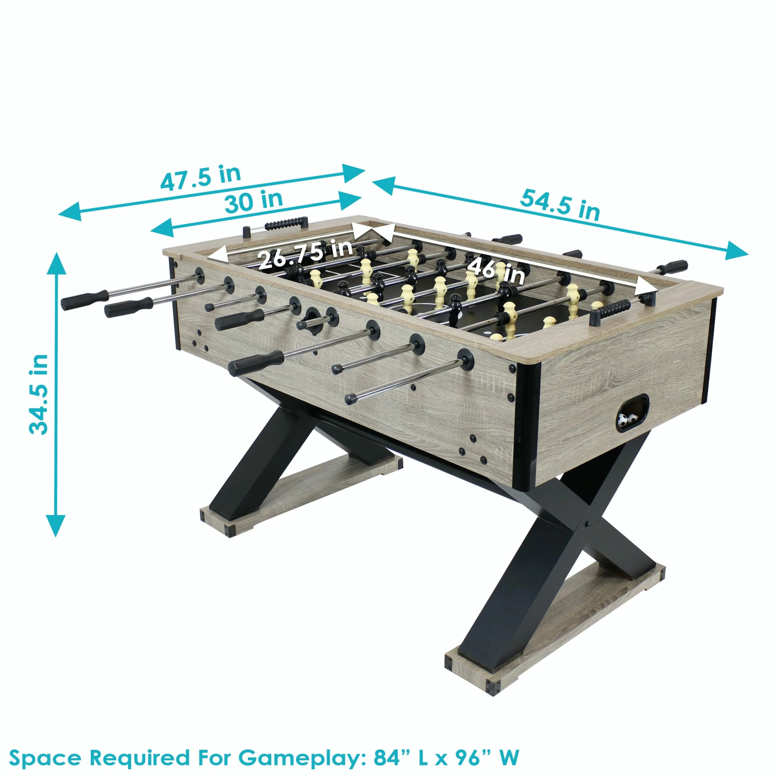Sunnydaze Decor Lano 54.5 In Foosball Table With Distressed Wood Look 5 Sunnydaze Decor Lano 54.5 In Foosball Table With Distressed Wood Look - Image 3