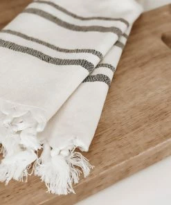 Sweet Water Decor Haley Turkish Cotton + Bamboo Hand Towel - Two Stripe
