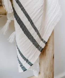 Sweet Water Decor Haley Turkish Cotton + Bamboo Hand Towel - Two Stripe -Enchante Home-shop M00811119036435 2508978722 scaled