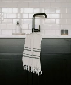 Sweet Water Decor Haley Turkish Cotton + Bamboo Hand Towel - Two Stripe -Enchante Home-shop M00811119036435 2822696826