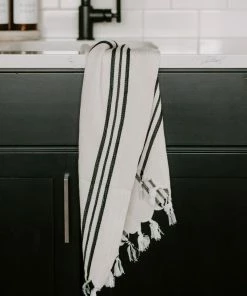 Sweet Water Decor Jordan Turkish Cotton + Bamboo Hand Towel - Three Stripe