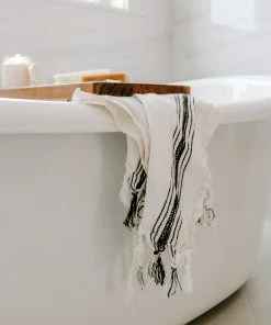 Sweet Water Decor Vannah Turkish Cotton + Bamboo Hand Towel - Five Stripe -Enchante Home-shop M00811119036459 2266149628
