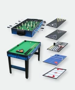 Sunnydaze Decor 10-in-1 Multi-Game Table - Billiards Foosball Hockey Pool Air Hockey