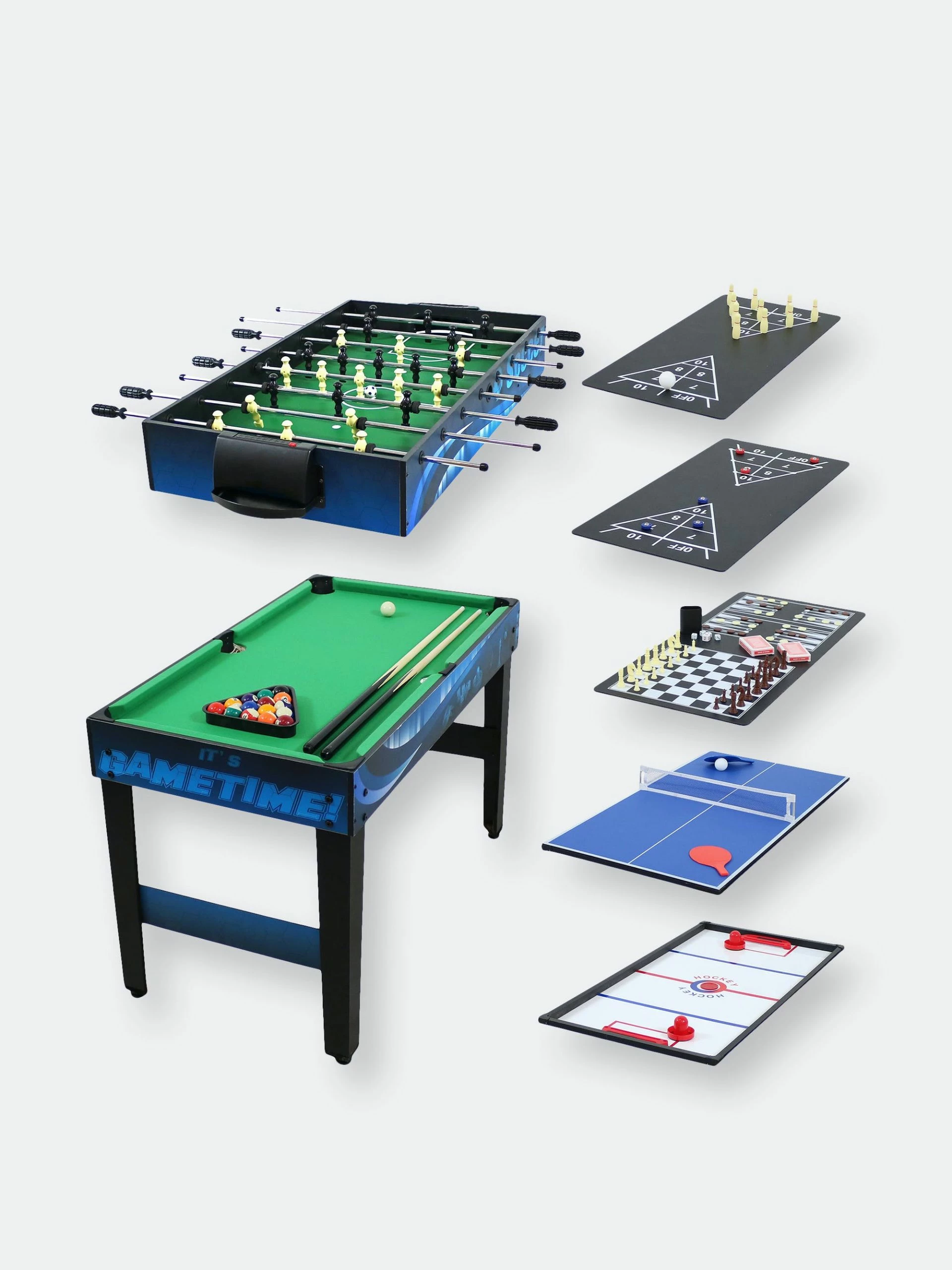 Sunnydaze Decor 10-in-1 Multi-Game Table - Billiards Foosball Hockey Pool Air Hockey 3 Sunnydaze Decor 10-in-1 Multi-Game Table - Billiards Foosball Hockey Pool Air Hockey