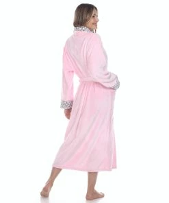 White Mark Plus Size Leopard Print Cozy Lounge Robe -Enchante Home-shop M00840060470043 1980327472
