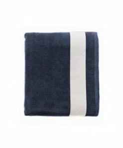 SOLS Lagoon Cotton Beach Towel (French Navy/White) (One Size)