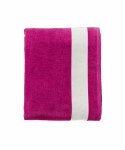 SOLS Lagoon Cotton Beach Towel (Fuchsia/White) (One Size)