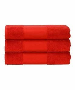 A&R Towels Print-Me Hand Towel (Fire Red) (One Size)