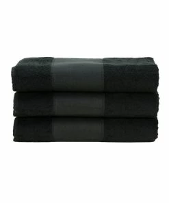 A&R Towels Print-Me Hand Towel (Black) (One Size)