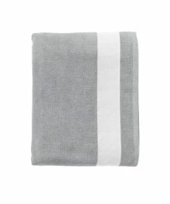 SOLS Lagoon Cotton Beach Towel (Pure Gray/White) (One Size)