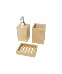 Bullet Hedon Bamboo Bathroom Accessory Set
