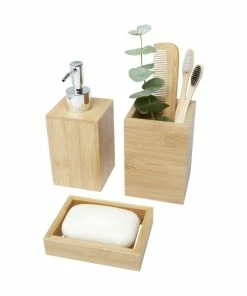 Bullet Hedon Bamboo Bathroom Accessory Set -Enchante Home-shop M05059958771994 967059005