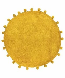 Furn Circle Pom Pom Bath Mat - Ochre Yellow (One Size)