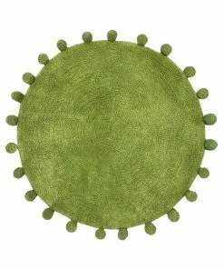 Furn Circle Pom Pom Bath Mat - Olive (One Size)