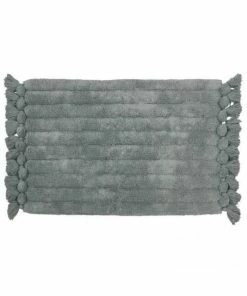 Furn Tassel Ribbed Bath Mat - Charcoal