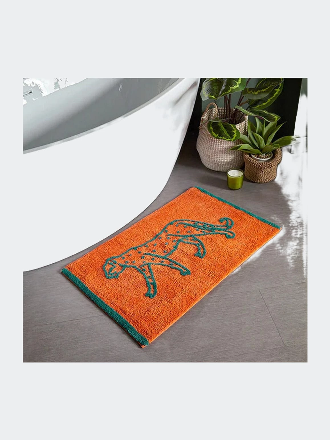 Furn Leopard Bath Mat - Orange 5 Furn Leopard Bath Mat - Orange - Image 3