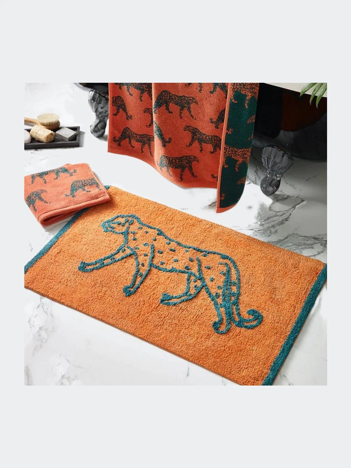Furn Leopard Bath Mat - Orange 4 Furn Leopard Bath Mat - Orange - Image 2