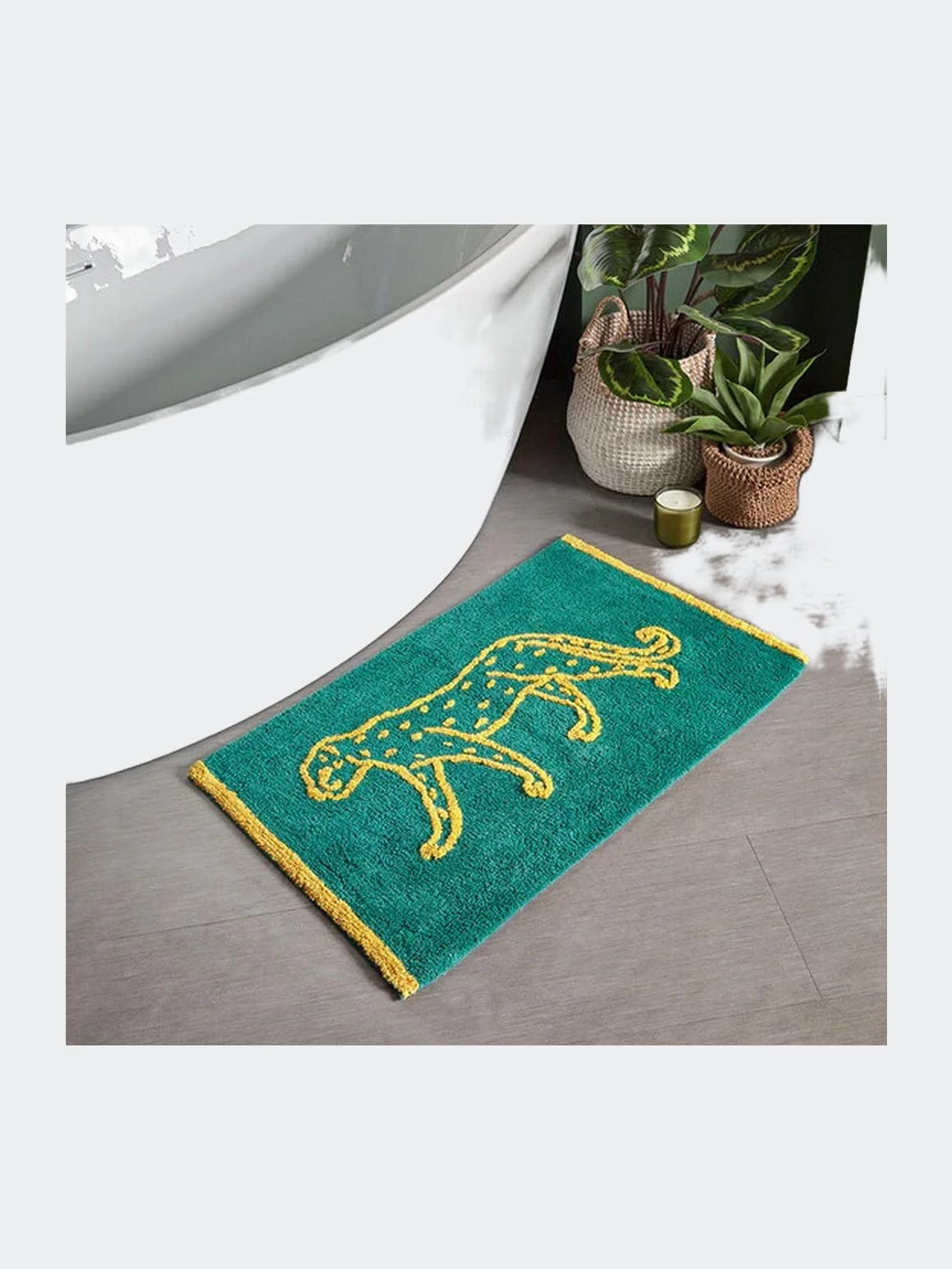 Furn Leopard Bath Mat - Teal 4 Furn Leopard Bath Mat - Teal - Image 2