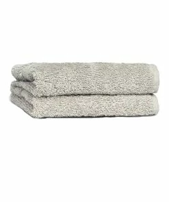 The Linen Yard Oft Combed Cotton Face Towel Pack Of 2 - Dove Grey