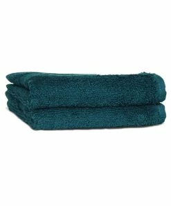 The Linen Yard Oft Combed Cotton Face Towel, Pack Of 2 - Teal